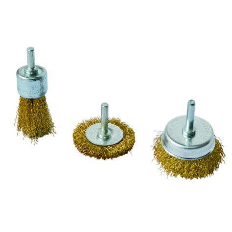 3 Pieces Wire Wheel & Cup Brush Set