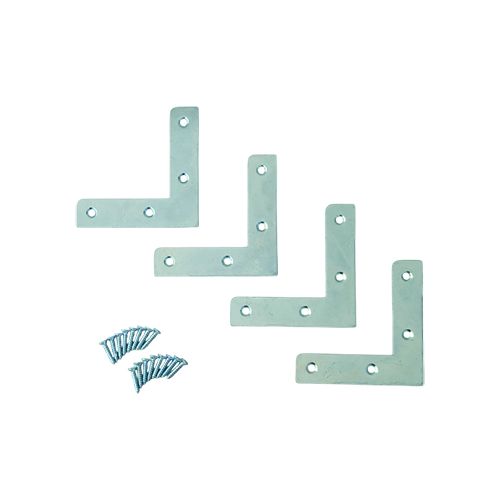 4 Pieces Zinc Plated Flat Corner Braces