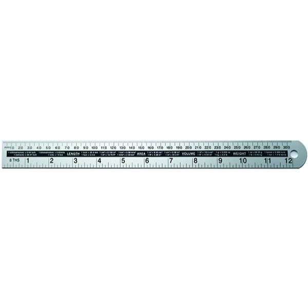 Aluminum Ruler with Conversion Tables