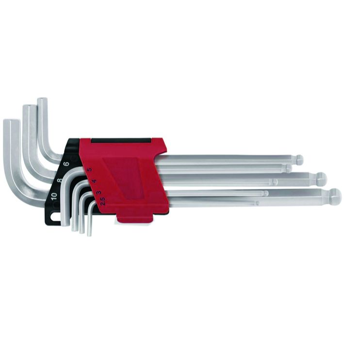 7 Pieces CRV Long Reach Ball End Hex Key Set
