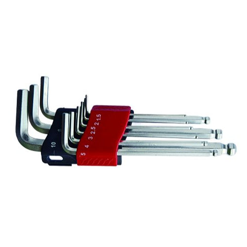 9 Pieces CRV Long Reach Ball End Hex Key Set